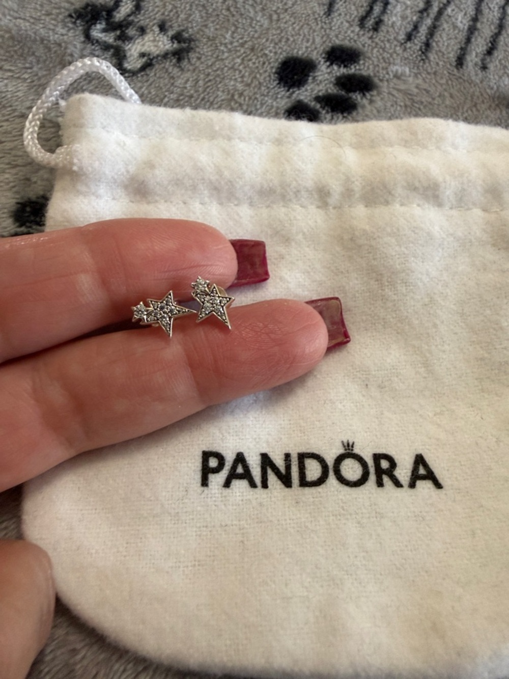 Pandora Silver Star CZ Stud Earrings